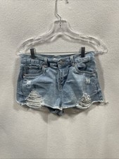 Refuge Girls Size 3 Light Wash High Rise Denim Jean Shorts