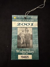 2001 MASTERS Practice Rd Ticket- Augusta National GC - Tiger Woods Wins RARE