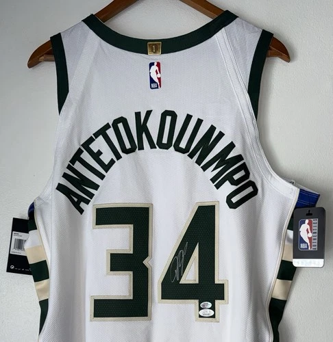 Giannis Antetokounmpo Signed Bucks Nike Vaporknit NBA Authentic Jersey BAS & JSA