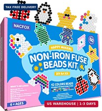 4200pcs Non Iron Fuse Beads Kit 5mm Beads in 42 Colors Glow in The Dark Transpar