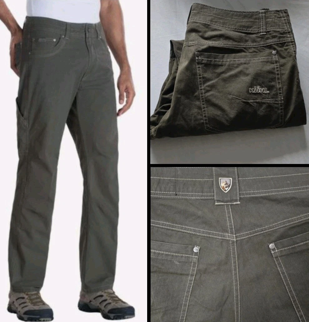 Vtg Kuhl Men's Patina Dye Revolvr Pants Taupe Beige Hiking Trail Outdoor! 34×30