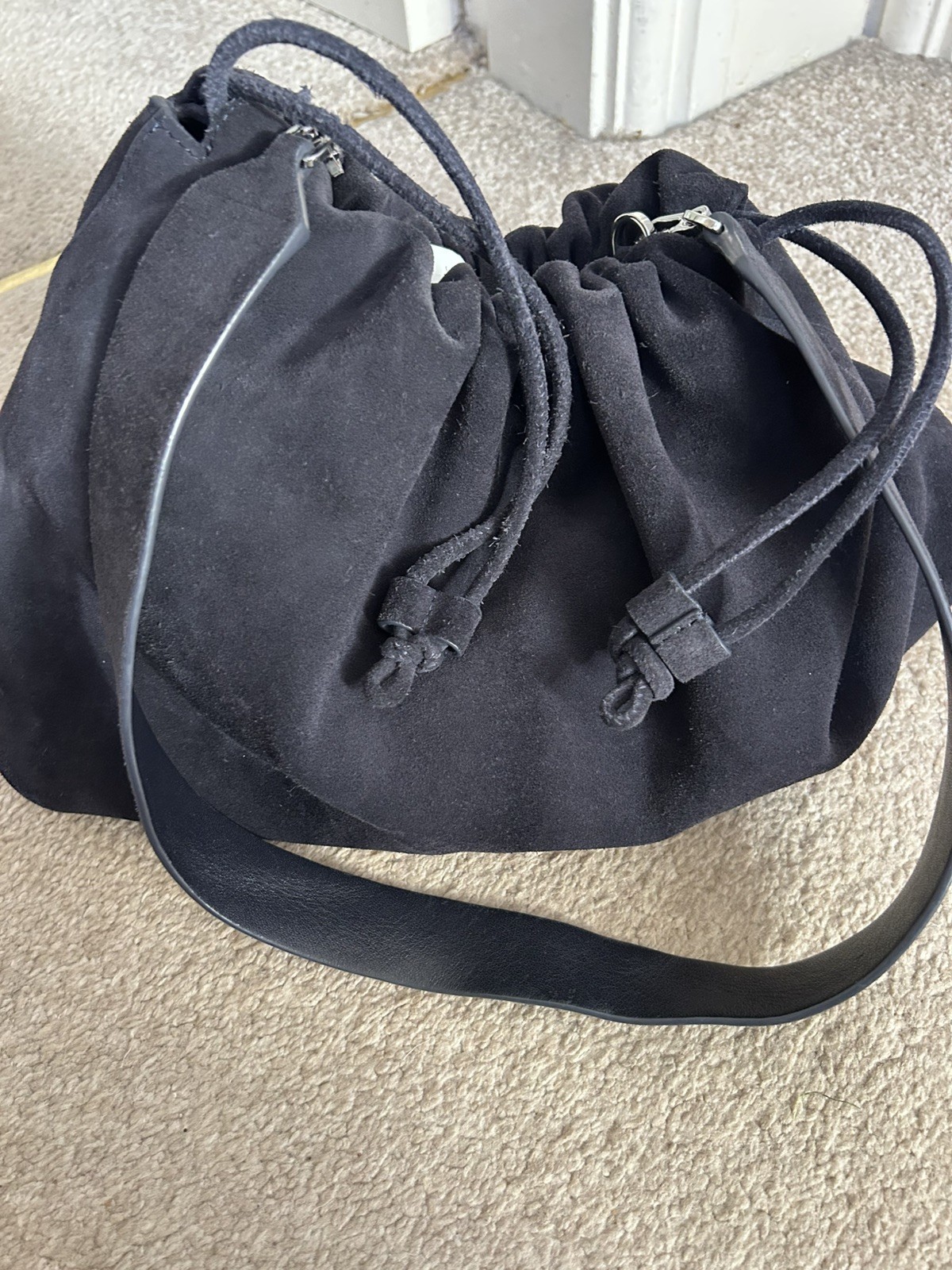 Cos Cavatelli Navy Clutch Shoulder Bag Drawstring & Magnetic New Unused No Tags
