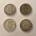 Franklin Half Dollar Silver Lot Of Four