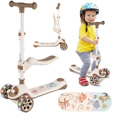 Trottinette pliante à trois roues LED Ride Beige 3in1