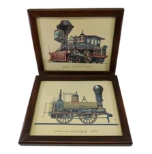 VTG Framed Prints Trains Nashua The Lion Service 1844 & Southern Pacific 1864