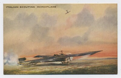 Italienische Pfadfinder Eindecker Vintage Postkarte M1