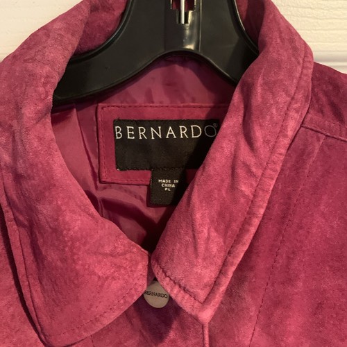 Bernardo Womens Short Purple Suede Lightweight Jacket Button Up Size PL - Picture 2 of 11
