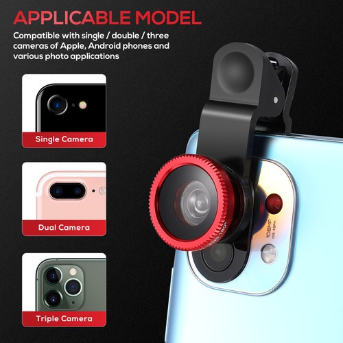 Handy-Objektiv-Set 3 in 1 Telefonkameraobjektiv Universelle Clip -Linse - 第 11/12 張圖片