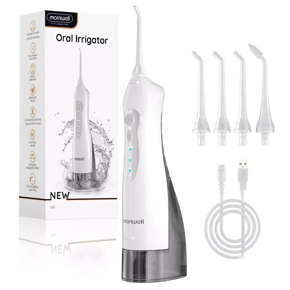Hydropulseur dentaire portable D52 blanc étanche avec buses ergonomiques
