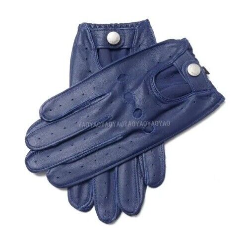 Men's Motorcycle Genuine Leather Gloves Sheepskin Gloves Fashion Women's Black - Picture 28 of 34