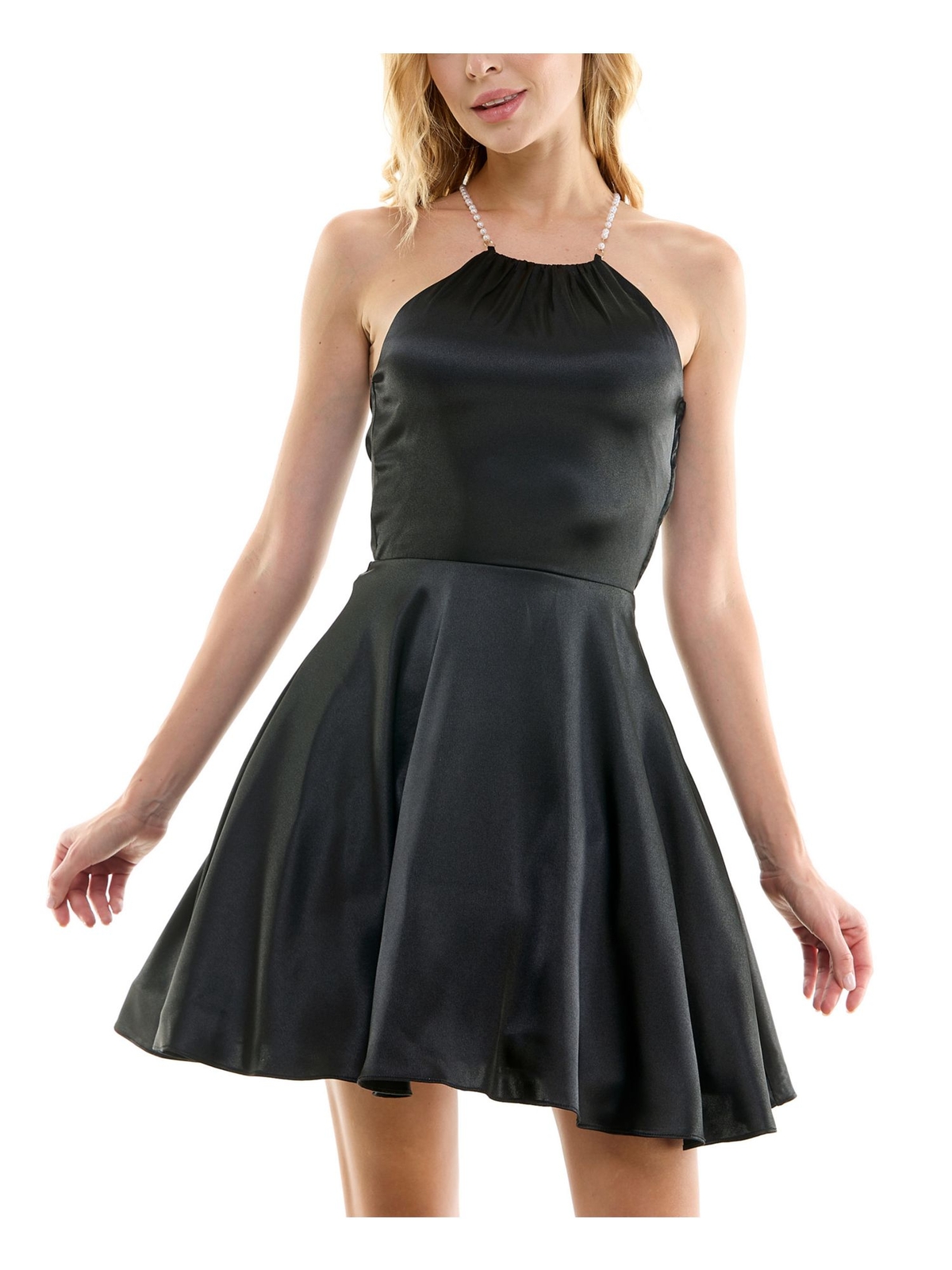 Женское платье CITY STUDIO с черной подкладкой из искусственного жемчуга на бретельках сзади для юниорок 15\16