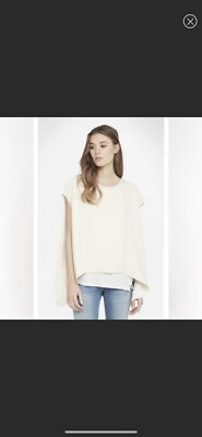 IRO Women s Size 8 Flowy Drape  Blouse Ivory