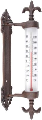Esschert Design Fensterrahmenthermometer aus Gusseisen, PE, PS und Kerosin, 5,5
