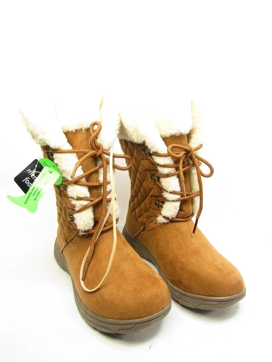 St. John s Bay Womens Cafferty Winter Boots Lace up Chestnut Size