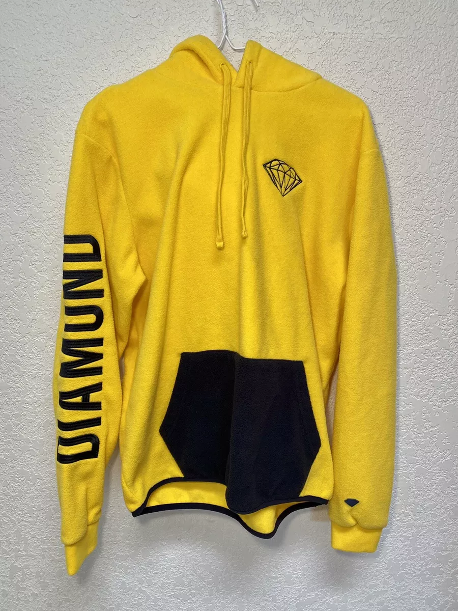 Diamond Supply Co Vibrant Yellow Fleece Embroidered Hoodie Men s