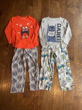 Gap Kids Boys 2pc Pajamas Long Sleeve  Bottoms Sz 6 Batman Tasmanian Devil