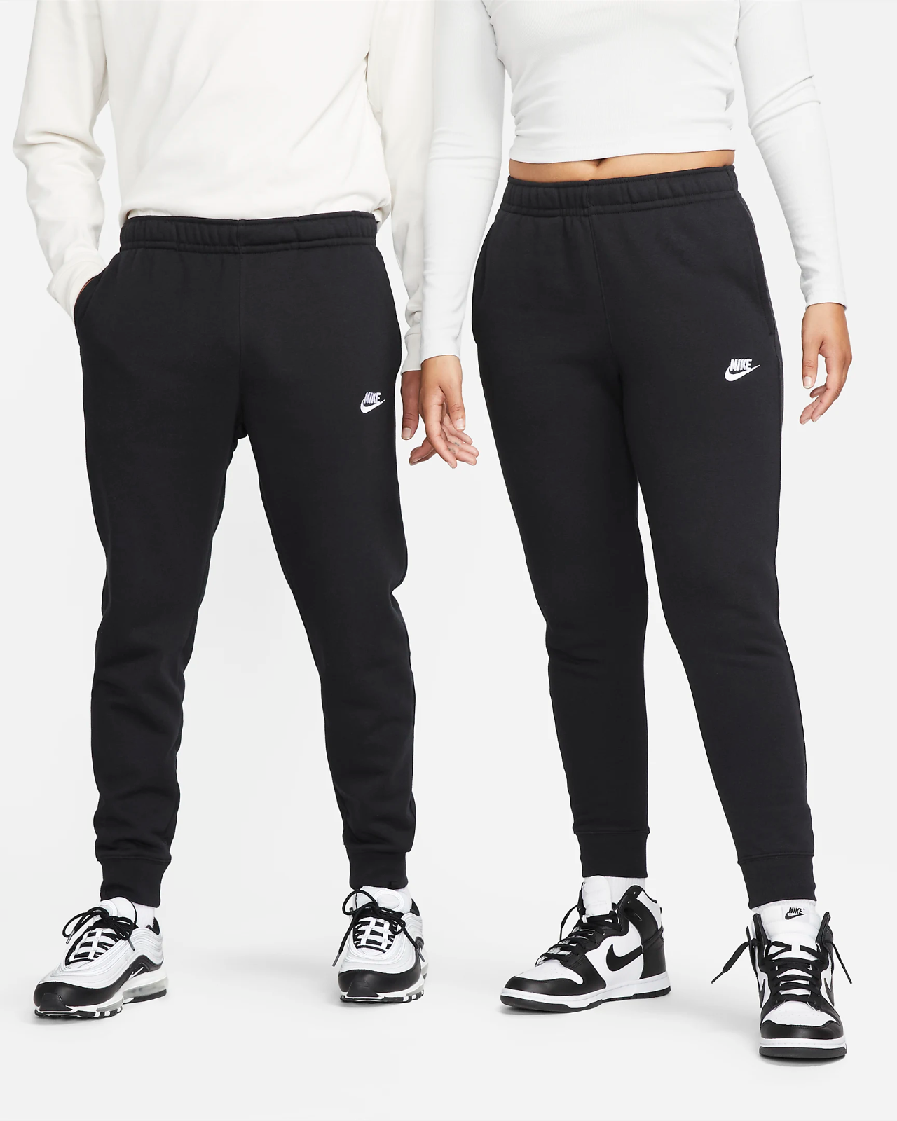 Nike Mens Joggers Sweatpants Fleece Track Pants Black Cotton Blend 