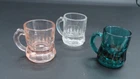 Lot of 3 Vintage Mug Shot Glasses  2 Federal & 1 Unmarked