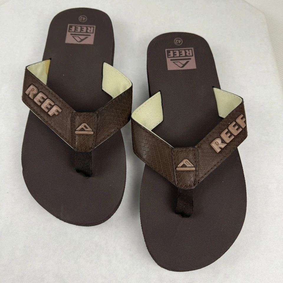 Reef Mens Brown Flip Flops Size 9 EU 42 Casual Thong-Style Beachwear Sandals - Image 2 of 4