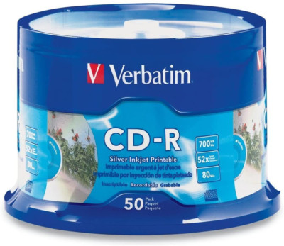 50 Pack Music CD-R Discs Media for Audio MP3 Data Recordable Spindle Blank