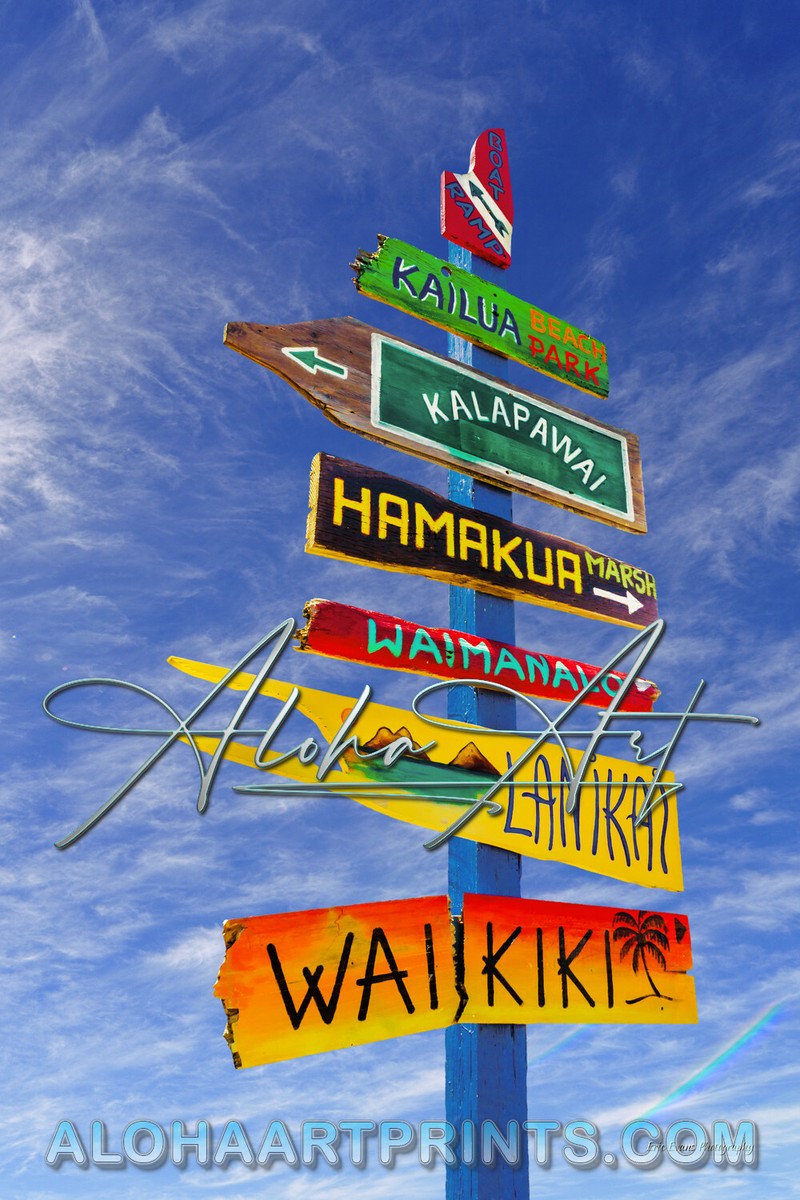 Lanikai Kailua Waimanalo Beach Signs Oahu Hawaii Photo Fine Art