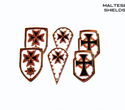 HiTech Miniature accessories: Large MALTESE SHIELDS Black Templars (6)