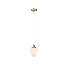 Innovations Bullet 1Lt 7" Cord Mini Pendant, AB/White - 616-1PH-AB-G661-7