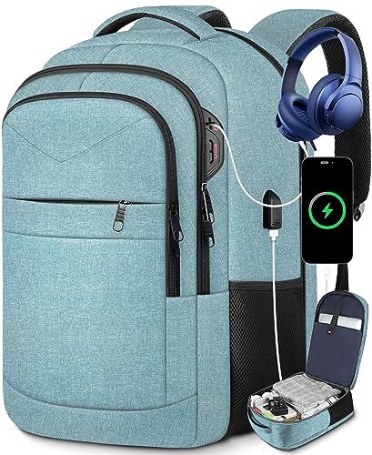 Extra Large Backpack, Travel Laptop Backpack, Carry on 17.3 Inch Lake Green