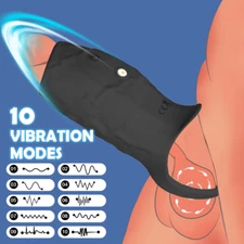 Electric Penis Stretcher Enhancer Ball-Scrotum-Ring-Delay Ejaculation Sleeve Men