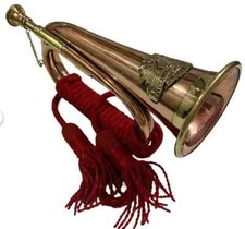 12 Inch Copper  Brass Bugle with Silk Rope Tassel Australian Military Forces