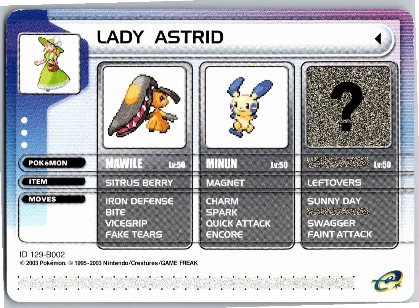 Used Nintendo eReader Pokemon Lady Astrid Battle Card Free Shipping-image