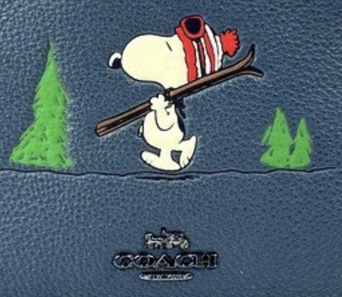 スヌーピー COACH NWT Coach Coach X Peanuts Dempsey Tote 22 With Snoopy Ski Motif