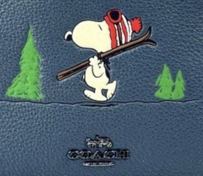 NWT Coach Coach X Peanuts Dempsey Tote 22 With Snoopy Ski Motif