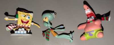 Spongebob Squarepants Nickleodeon Snowball Fight Set Of 3 Christmas Ornaments