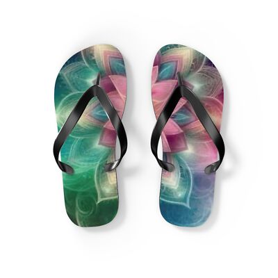 Bohemian Floral Flip Flops - Vibrant Summer Sandals for Beach, Vacation 