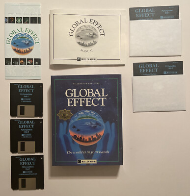Global Effect Big Box PC Game Millennium Electronic arts 1992 5.25 Disks VG