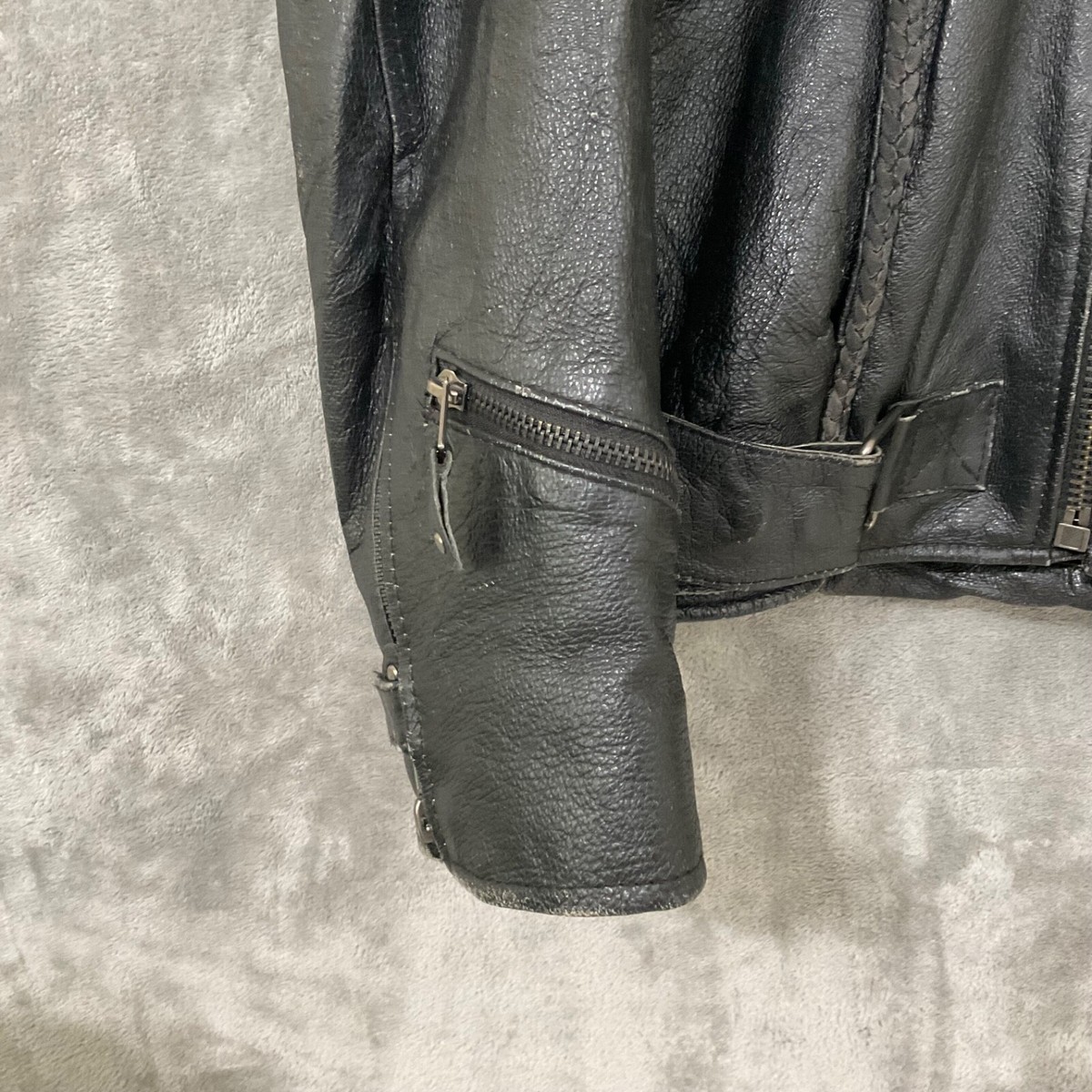Vintage 1970s Leather Motorcycle Jacket Size 42 Biker Black Vintage 1970s Leather Motorcycle Jacket Size 42 Biker Black