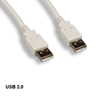 Kentek Beige 6' ft USB 2.0 A Male to Male Cable 28 AWG 480Mbps Data Sync Charge