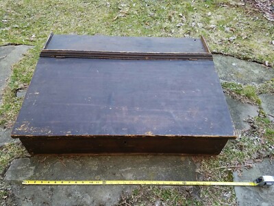 Early 19th Century Document Box, Desk Box, Americana 30 x 23 x 9 1/2 inches