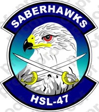 STICKER USN HSL 47 SABERHAWKS