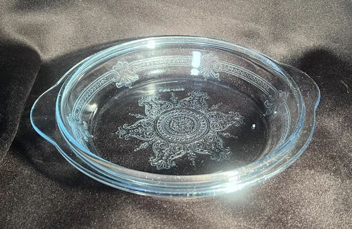 Vintage Fire King Sapphire Blue Philbe Baking Dish Round Dish 9”