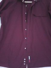 Tommy Hilfiger Shirt Mens 16 Wine Color Dress Button Up Long Sleeve