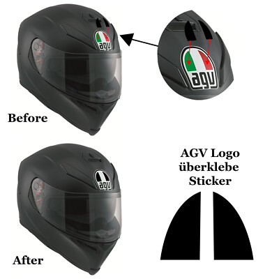 Agv LOGO COVER noir kit autocollant avant/arrière AGV autocollant