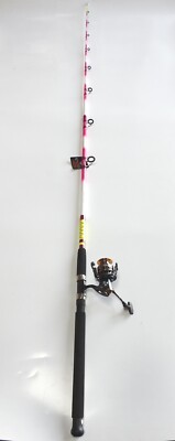 fishing rod combo best for catfish pink Cat Slayer Spinning and Baitfeeder Combos When you take a day to relax on the water you can get serious about big fish with this spinning combo from Wakeman Pink Fishing Rod Combo -