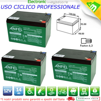 Batterie Piombo 36V 14Ah - 3 Pezzi 12V Per Bici Elettriche, Ricaricabili, Terminali Faston - Foto 11