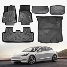 6Pcs Set For Tesla Model Y 2021-2022 TPE Floor Mat Full Coverage Car Floor Liner
