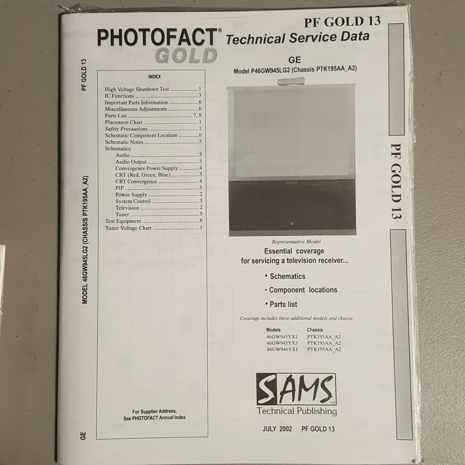 Sams Photofact Gold - TV Technical Service Data, Lot Choice PF GOLD from 7-16 - Image 4 of 4