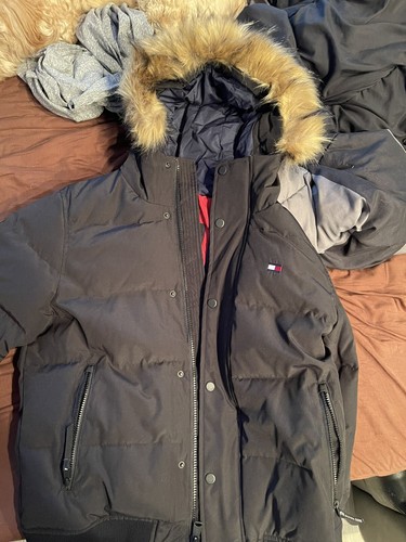 Tommy Hilfiger Coat Faux Fur Hood Men 