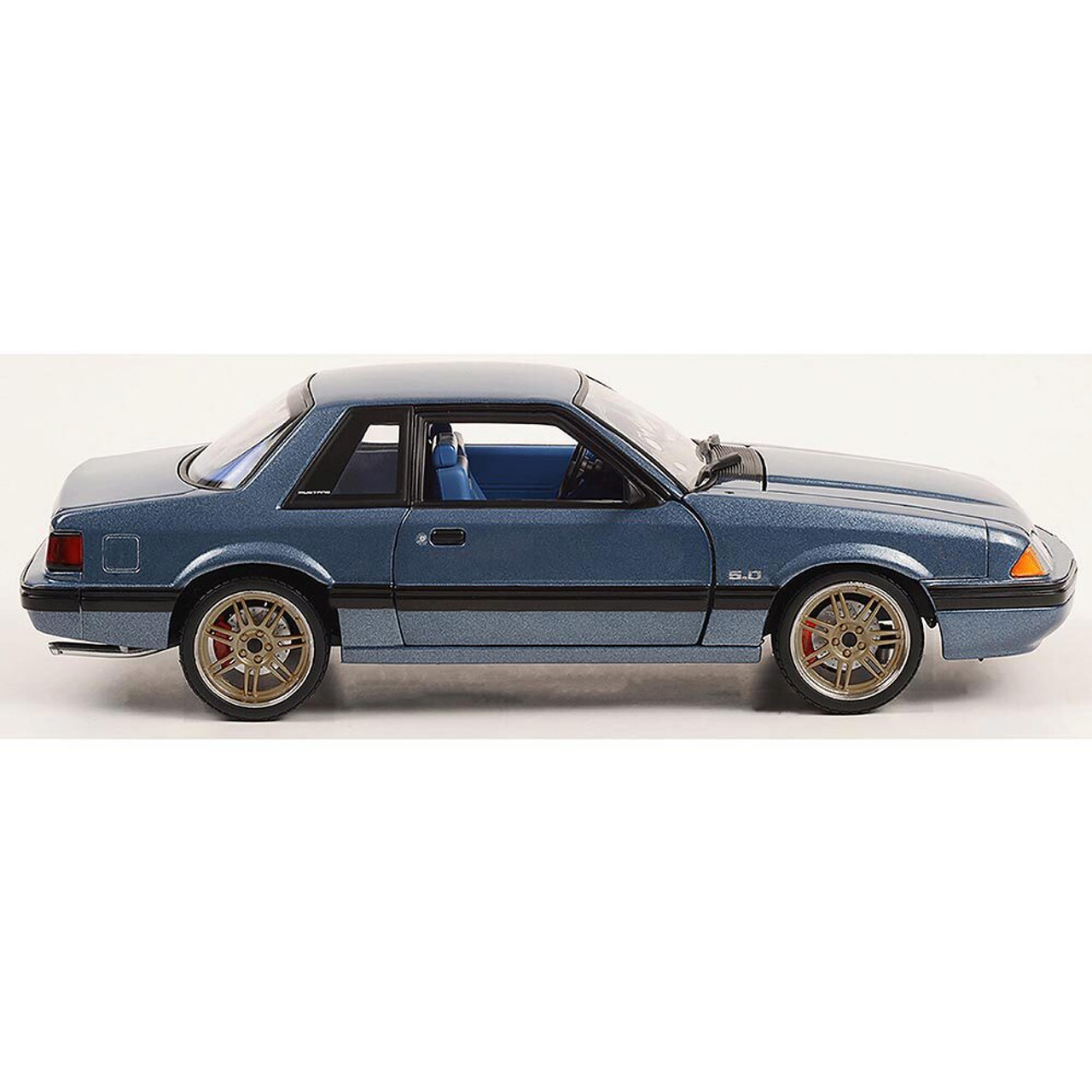 18977 118 Scale 1989 Ford Mustang 5.0 LX by Detroit Speed, Inc. Shadow Blue