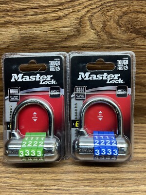 Lot De 3 Cadenas Master Lock 1523D – Combinaison Réinitialisable, Vert, Sécurité En Voyage